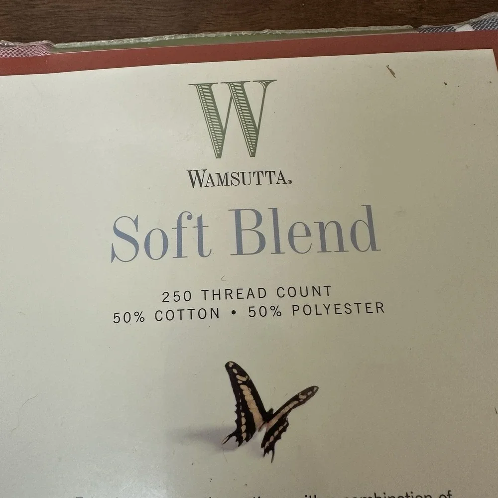 Vintage Wamsutta Soft Blend Red White Blue Plaid Pillowcases NEW NOS